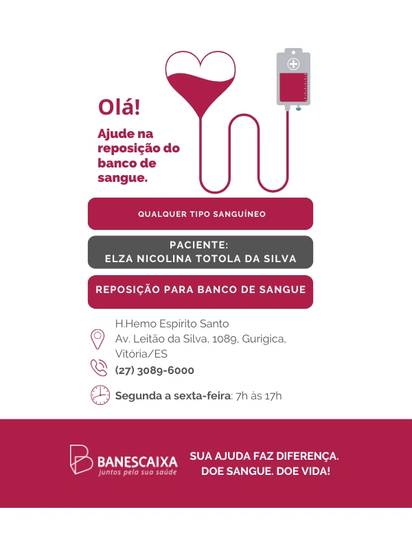 ELZA NICOLINA TOTOLA DA SILVA DOACAO DE SANGUE